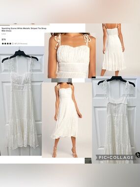 Lulus sparkling scene white midi dress